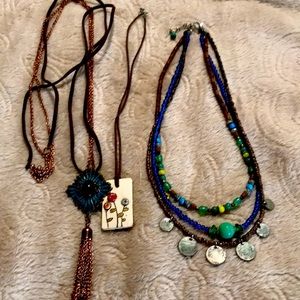 3Necklace Boho lot